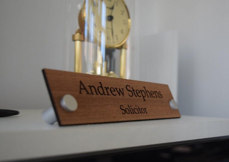 Solid Wood Desk Nameplate,